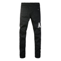 Amr Ripped White Logo Jeans