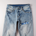 Amr Blue Patch Logo Jeans