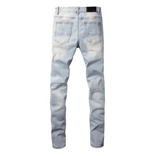Amr Ripped Light Blue Diamonds Jeans
