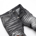 Amr Staggered Grey Logo Jeans