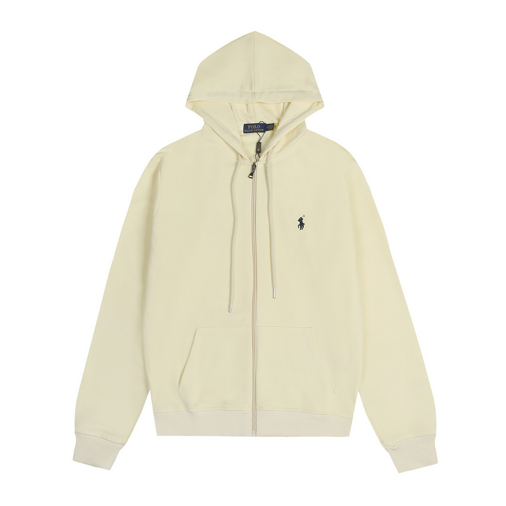 Polo Beige Zip Hoodie