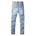Amr Blue Patch Flared Jeans