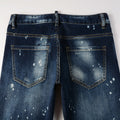 Amr Paint Drip Blue Jeans
