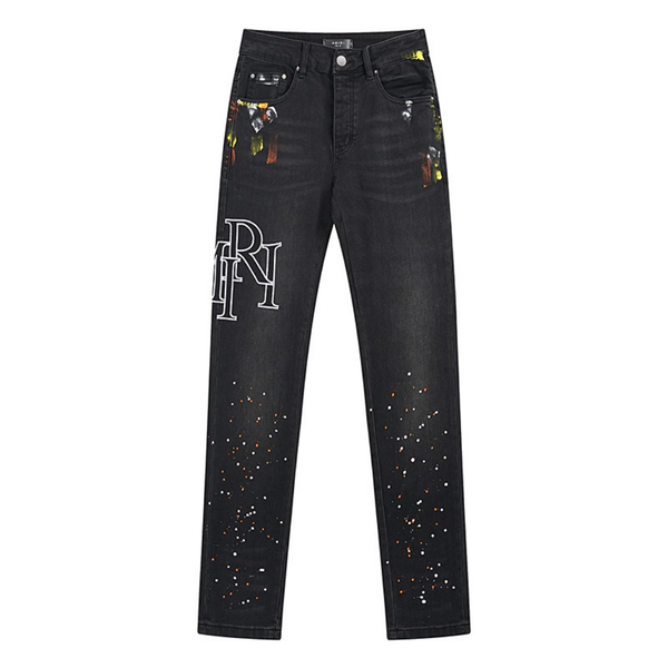Amr Staggered Logo Jeans