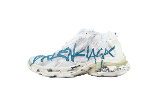 BALENCI Runner Graffiti White Blue