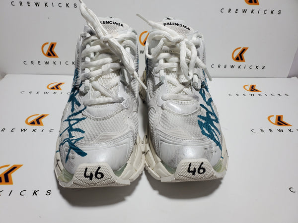 BALENCI Runner Graffiti White Blue
